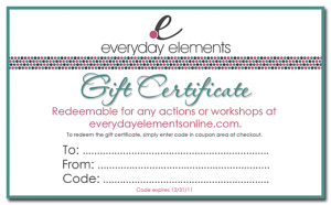 Everyday Elements Gift Certificates