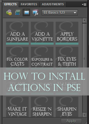 Installing Actions in Photoshop Elements 6 – 10