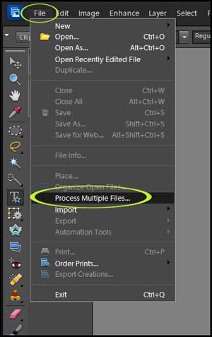 Batch Processing in Photoshop Elements