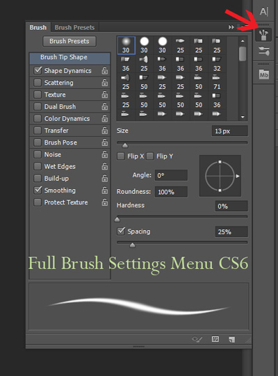 cs6 full brush settings menu