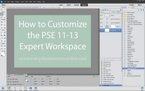 How to customize the workspace in PSE 11, 12, and 13